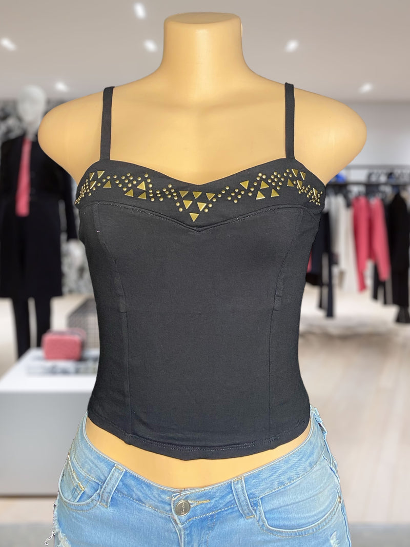 Solid Bustier Crop Cami Top