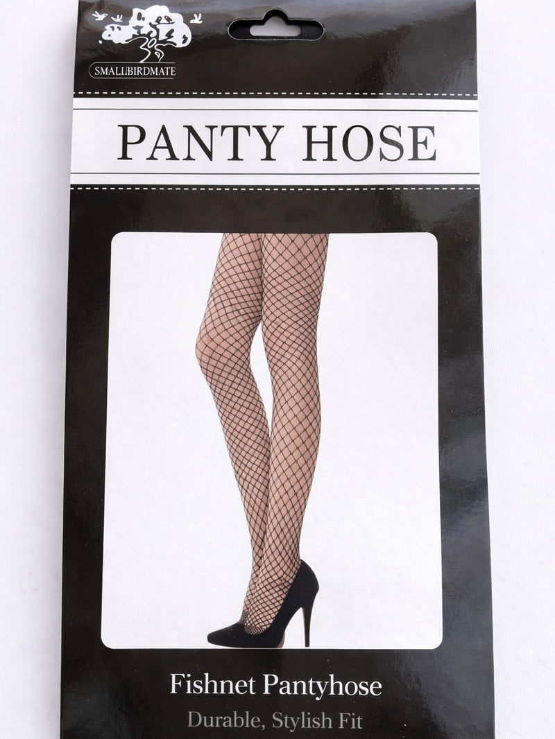 SmallBirdMate Fishnet Pantyhose – Classic Black Net Tights 1309-1