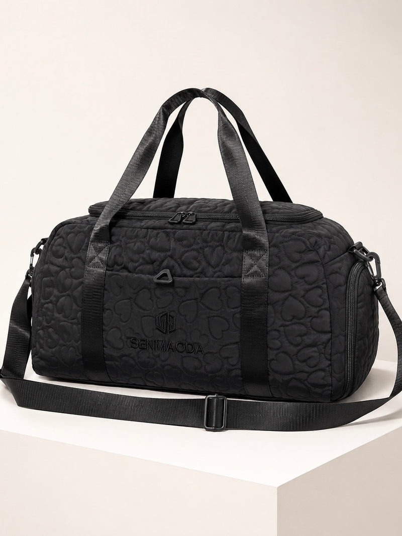 SENMAODA Heart Quilted Weekend Duffel Bag A-057