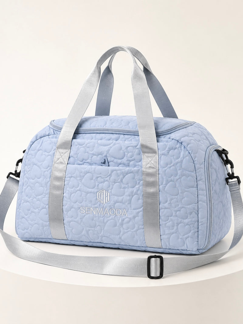 SENMAODA Heart Quilted Weekend Duffel Bag A-057