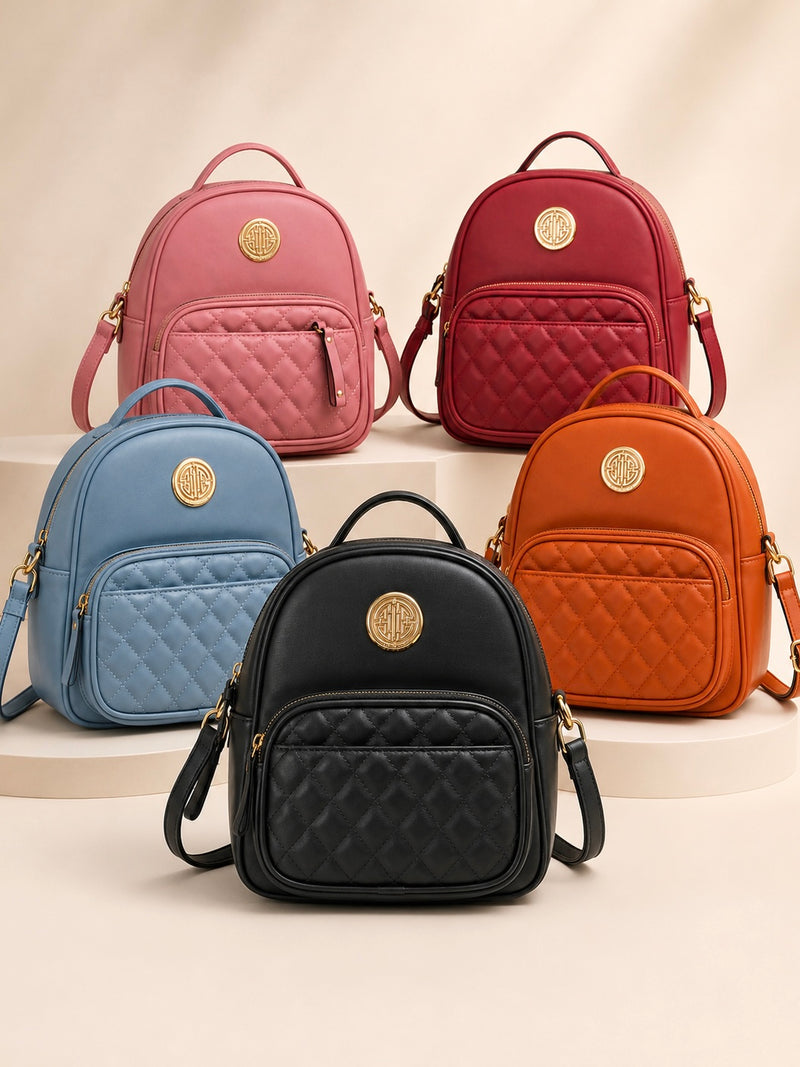 Rose Quilted Charm Backpack – Casual Luxe for Everyday E60-15
