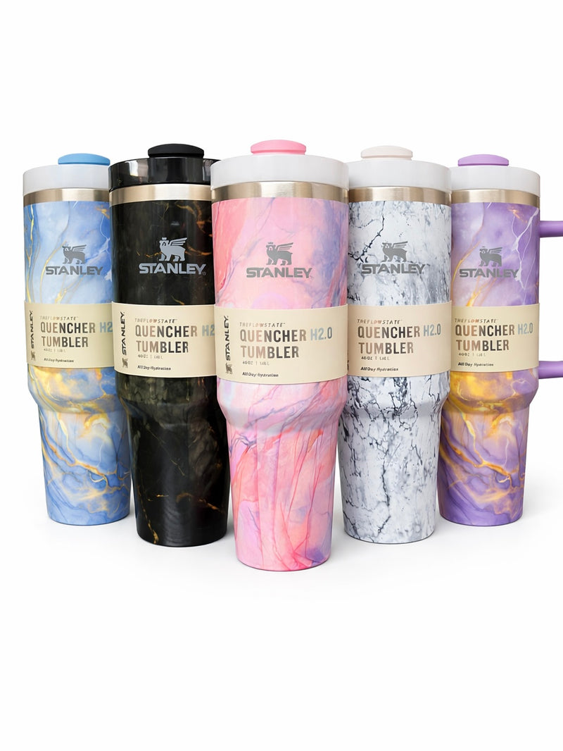 Stanley Quencher H2.0 40oz Marble-Flow Tumbler with Handle 1018-2