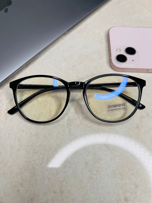 Women's Anti-Blue Light Ellipse Frame Plain Glasses