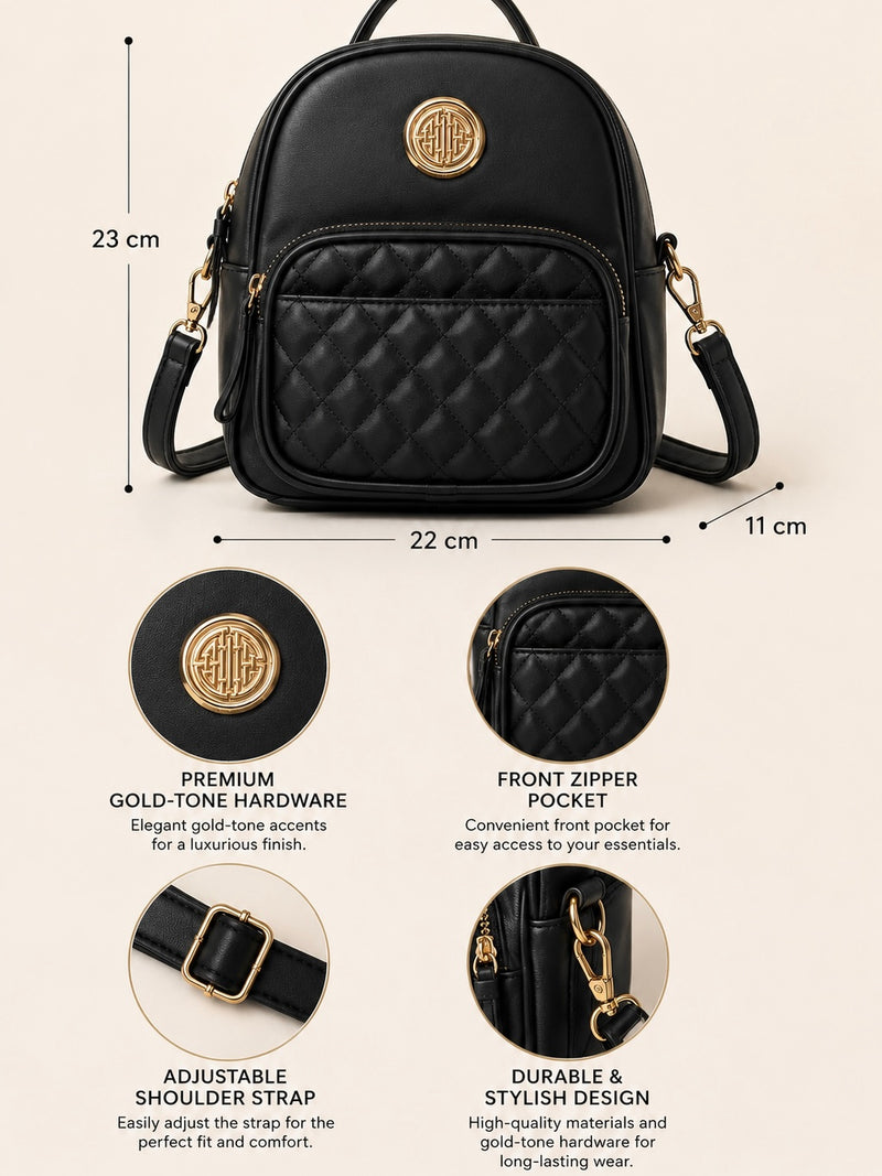 Rose Quilted Charm Backpack – Casual Luxe for Everyday E60-15