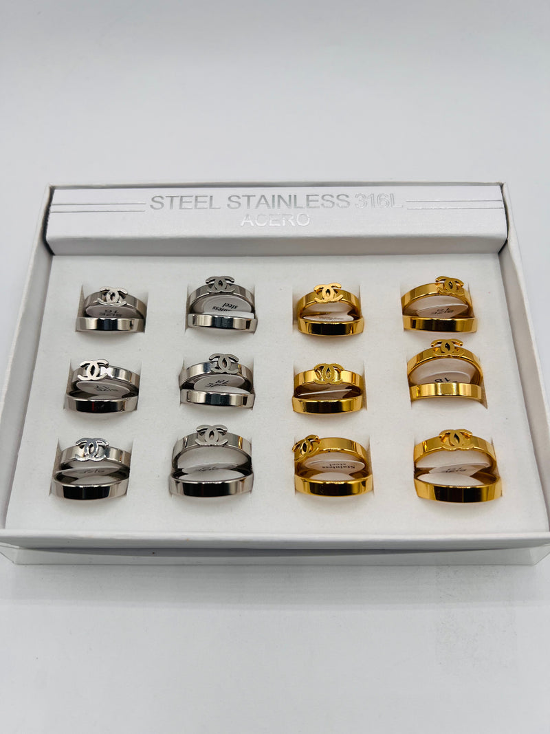 Chanel Fashionable Stainless Steel Ring Set