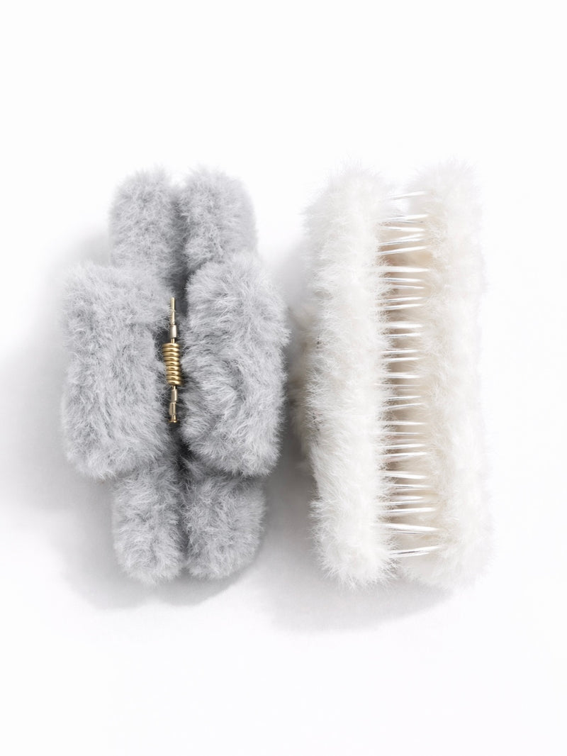 Fuzzy Bow Luxe Claw Clip 3058-6