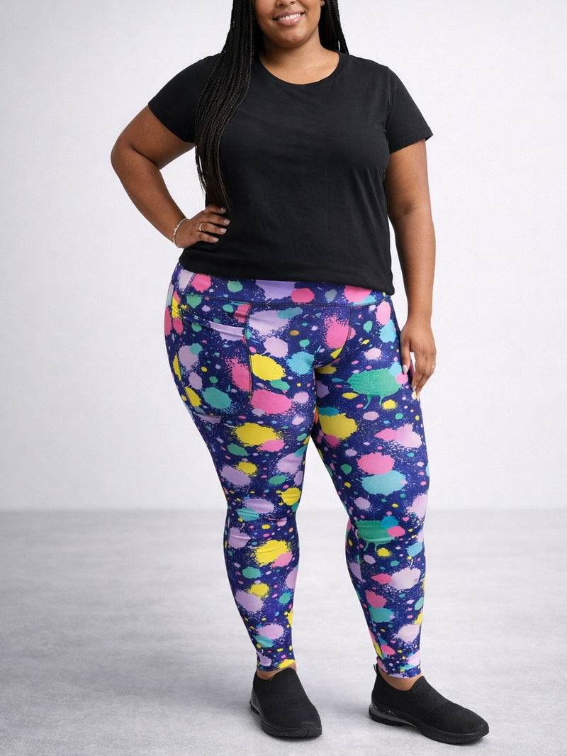 Vibrant Motion High-Waist Active Leggings with Side Pockets