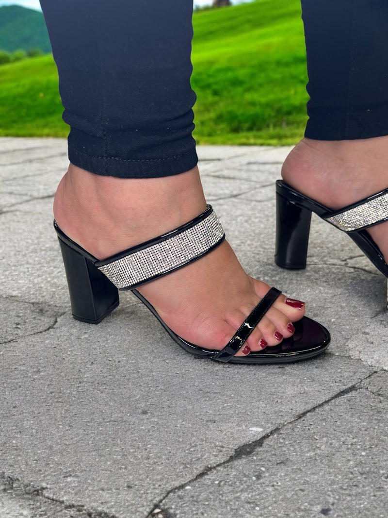 Sarah Shoes Luxe Rhinestone Strap Heeled Sandals NZ260