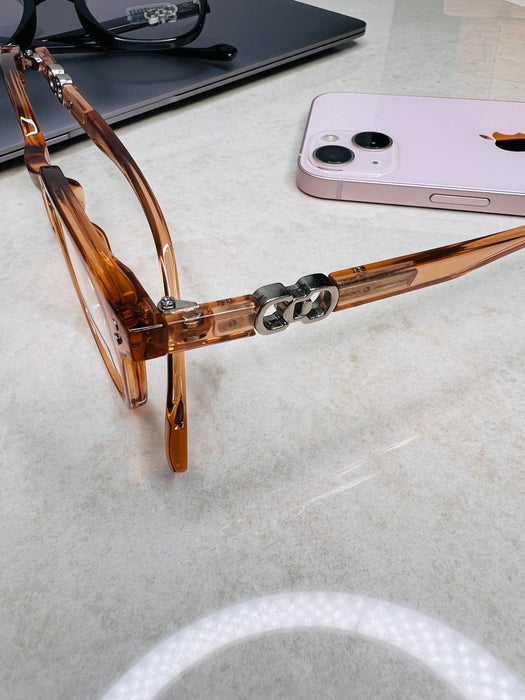Ladies Oval Screw Detail Anti-Blue Light Eyeglasses
