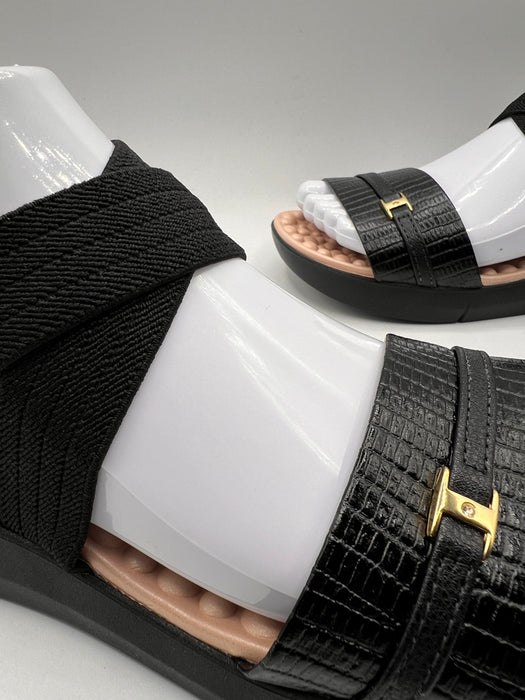 Modare Ladies Comfort Elastic Strap Thick Textured Sole Sandals