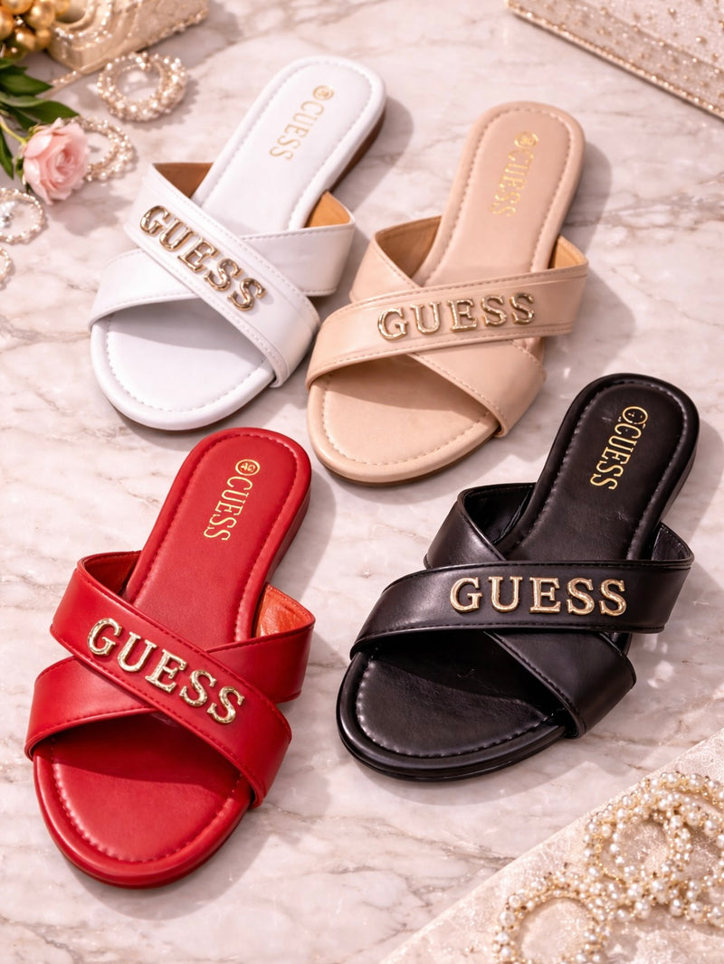 Luxe Cross-Strap Slide Sandals A15-30