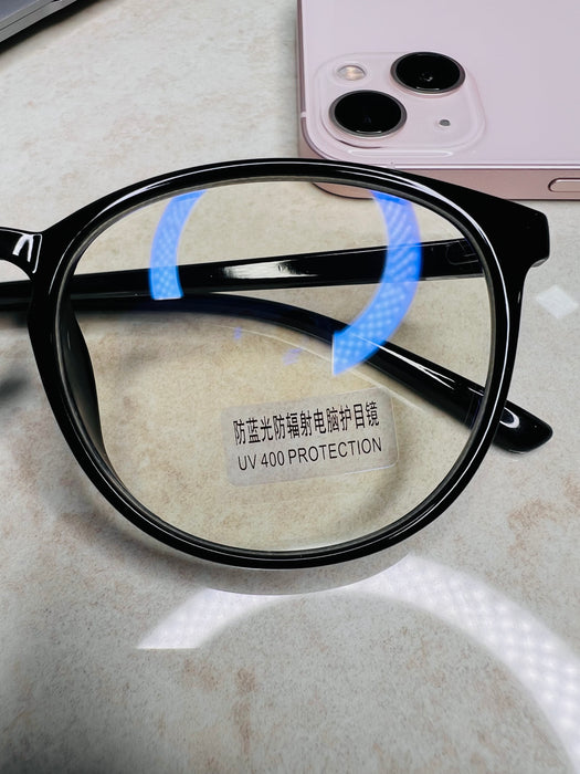 Women's Anti-Blue Light Ellipse Frame Plain Glasses