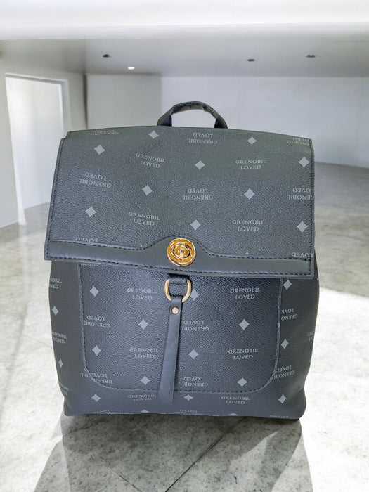 Grenoble Loved Printed Leather Backpack A-348Y