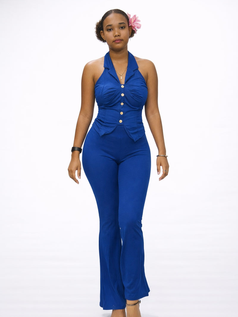 Chic Muse Halter Top & Flare Pants Set AH15