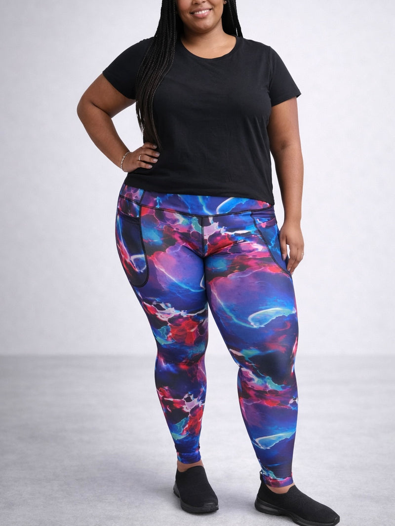 Vibrant Motion High-Waist Active Leggings with Side Pockets