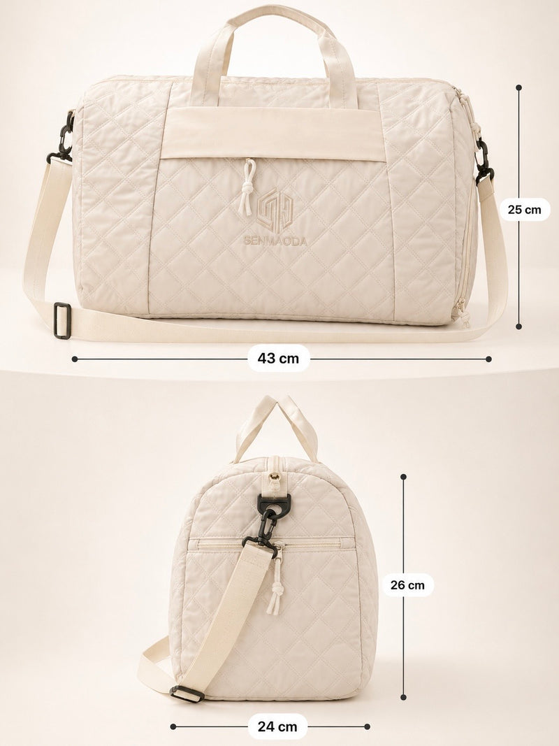 SENMAODA Luxe Quilted Weekend Duffel Bag A-059