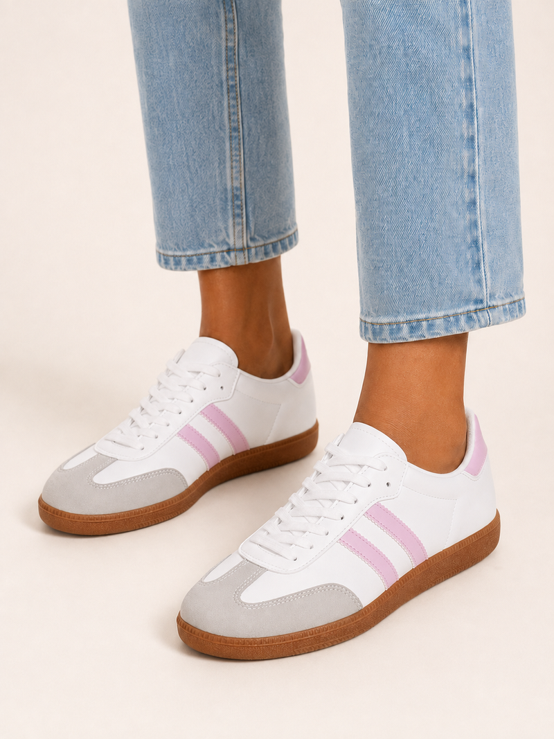 Soft Steps Retro Samba Court Lace-Up Sneakers 322