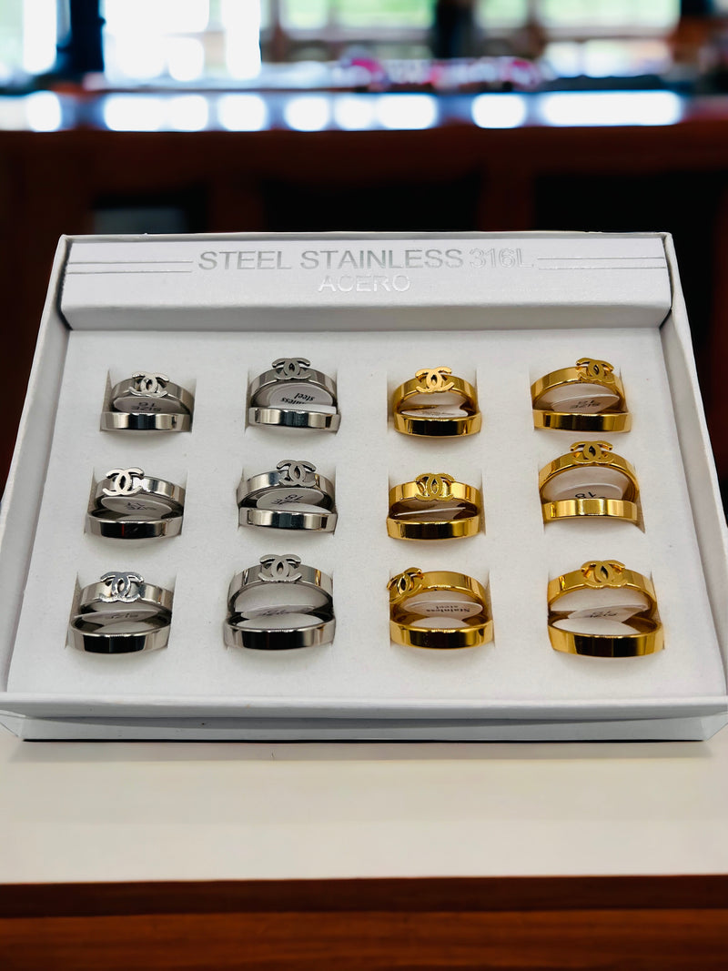 Chanel Fashionable Stainless Steel Ring Set