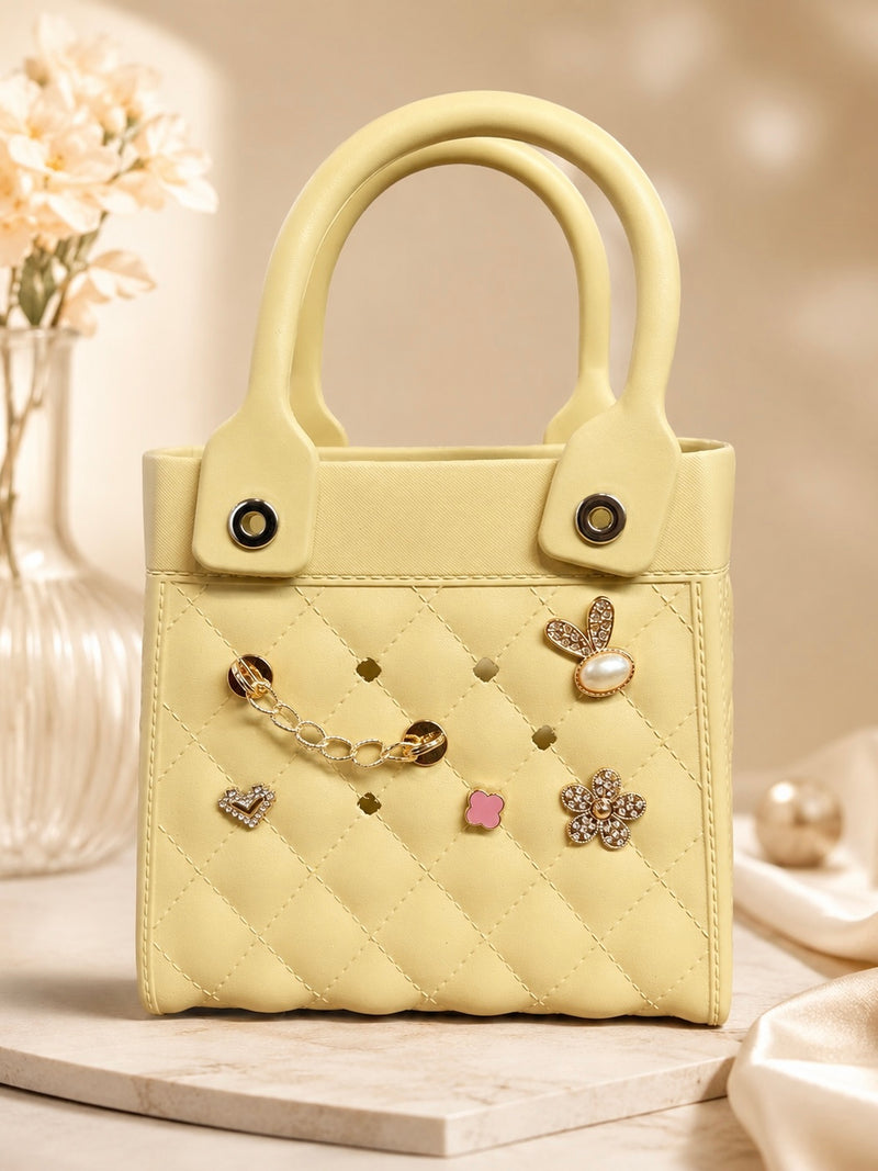 Charm Detail Quilted Mini Handbag A063