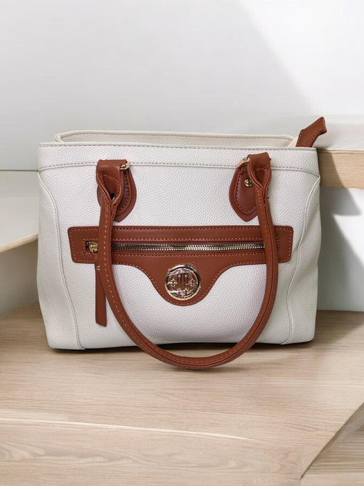 Elegant Dual-Tone Handbag with Gold Detailing (GS)