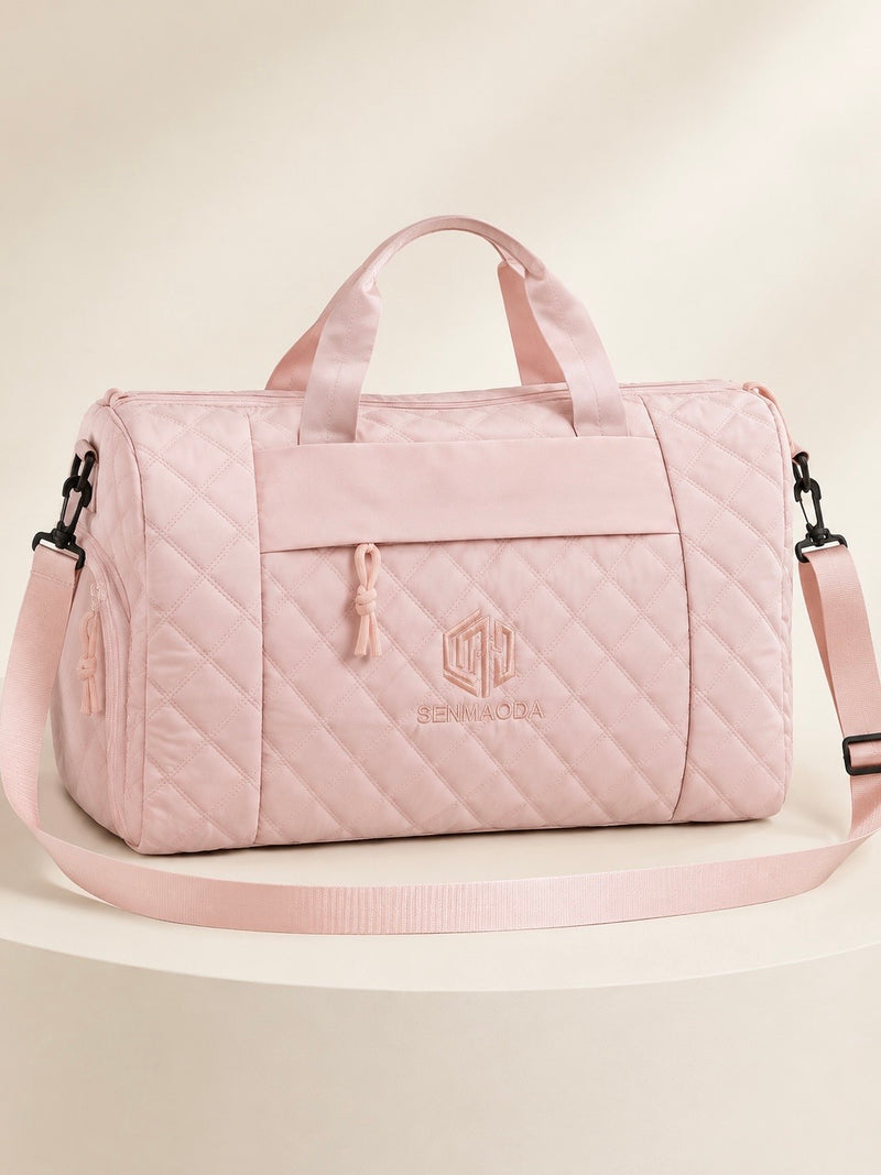 SENMAODA Luxe Quilted Weekend Duffel Bag A-059