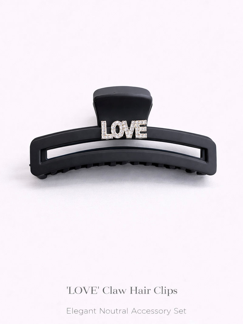 Juxing “LOVE” Crystal Claw Hair Clip 3058-8