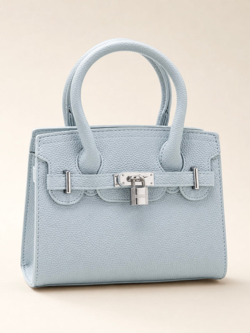 Elegant Lock Detail Structured Mini Handbag A-069