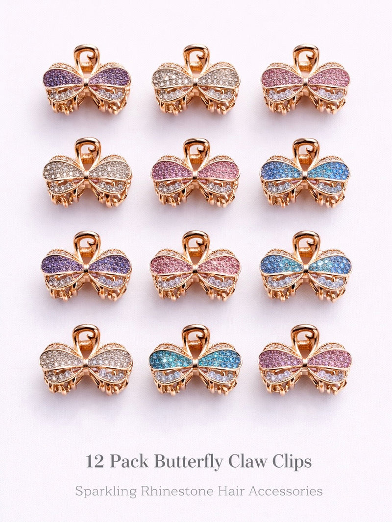 SparkleBow 12-Pack Butterfly Claw Clips JX 252-3