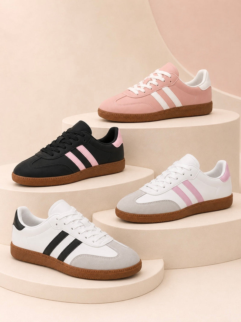 Soft Steps Retro Samba Court Lace-Up Sneakers 322