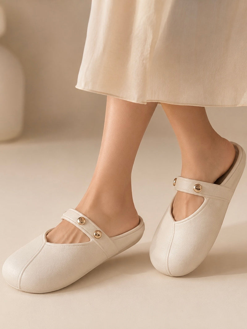 Studded Strap Comfort Mule Clogs A-020