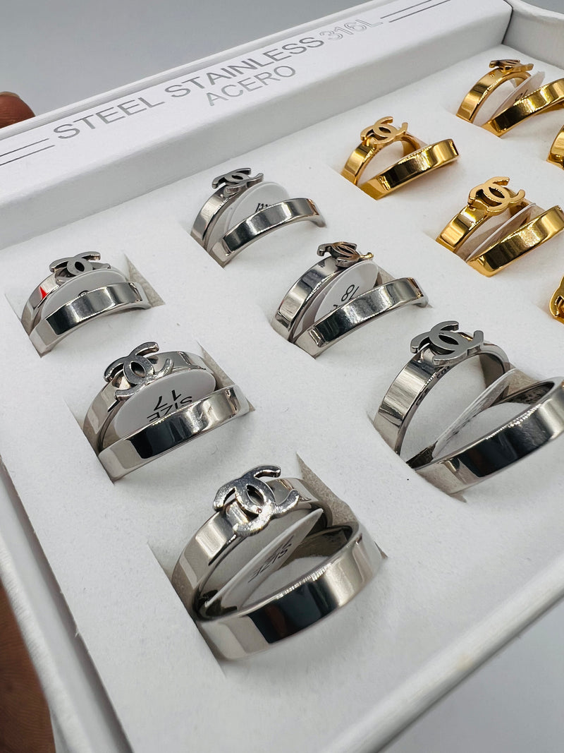 Chanel Fashionable Stainless Steel Ring Set