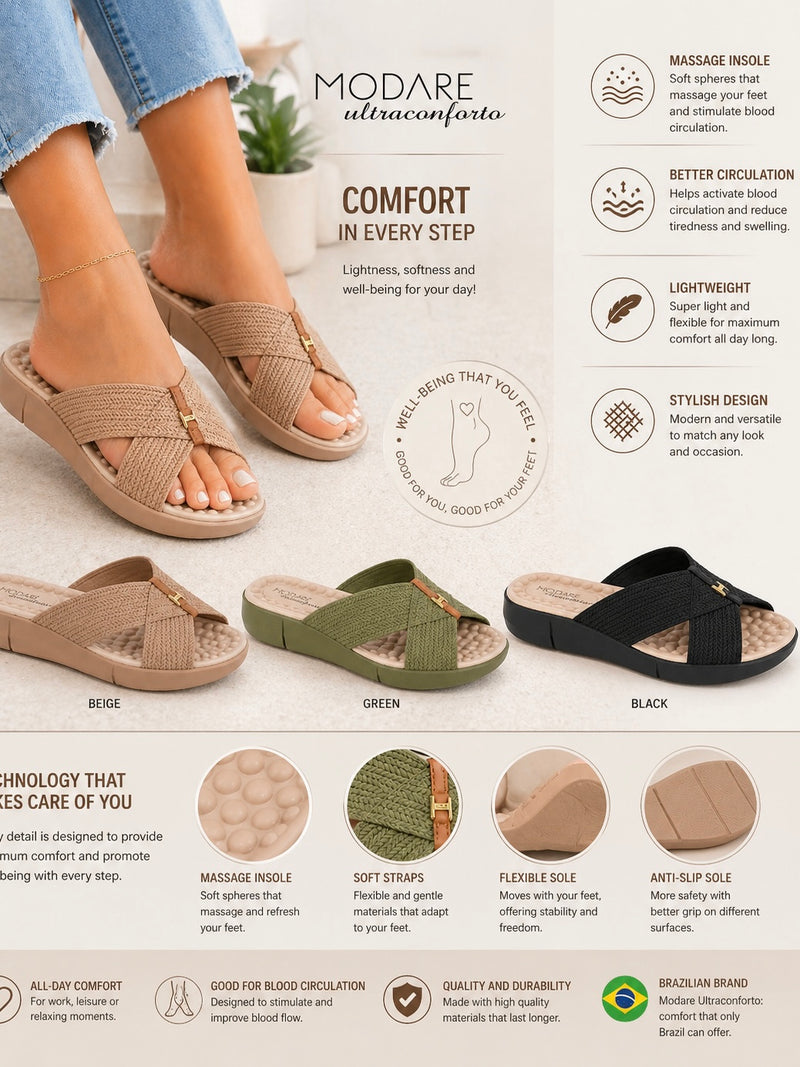Modare Cross-Strap Blood Circulation Comfort Slide 7142.101