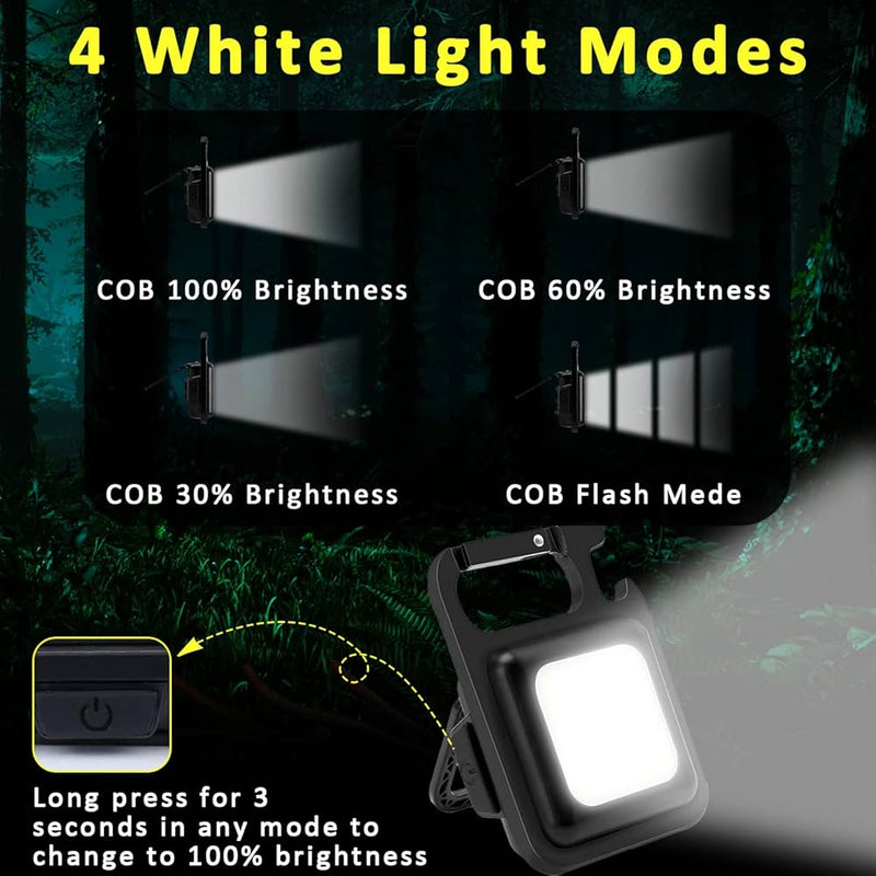 COB Single Pack Rechargeable Keychain Light - Compact & Powerful Illumination