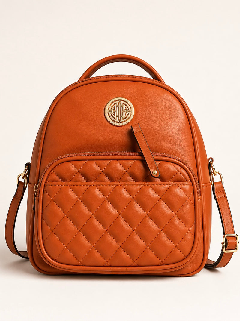 Rose Quilted Charm Backpack – Casual Luxe for Everyday E60-15