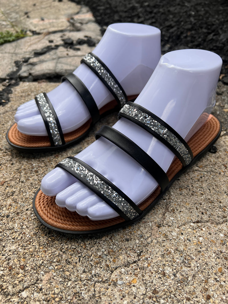 Moleca Ladies Comfort Glitter Strap Sandals – Elegant and Comfortable Summer Footwear