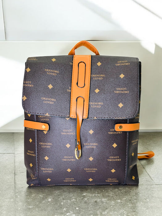 Grenoble Loved Printed Leather Backpack A-348Y