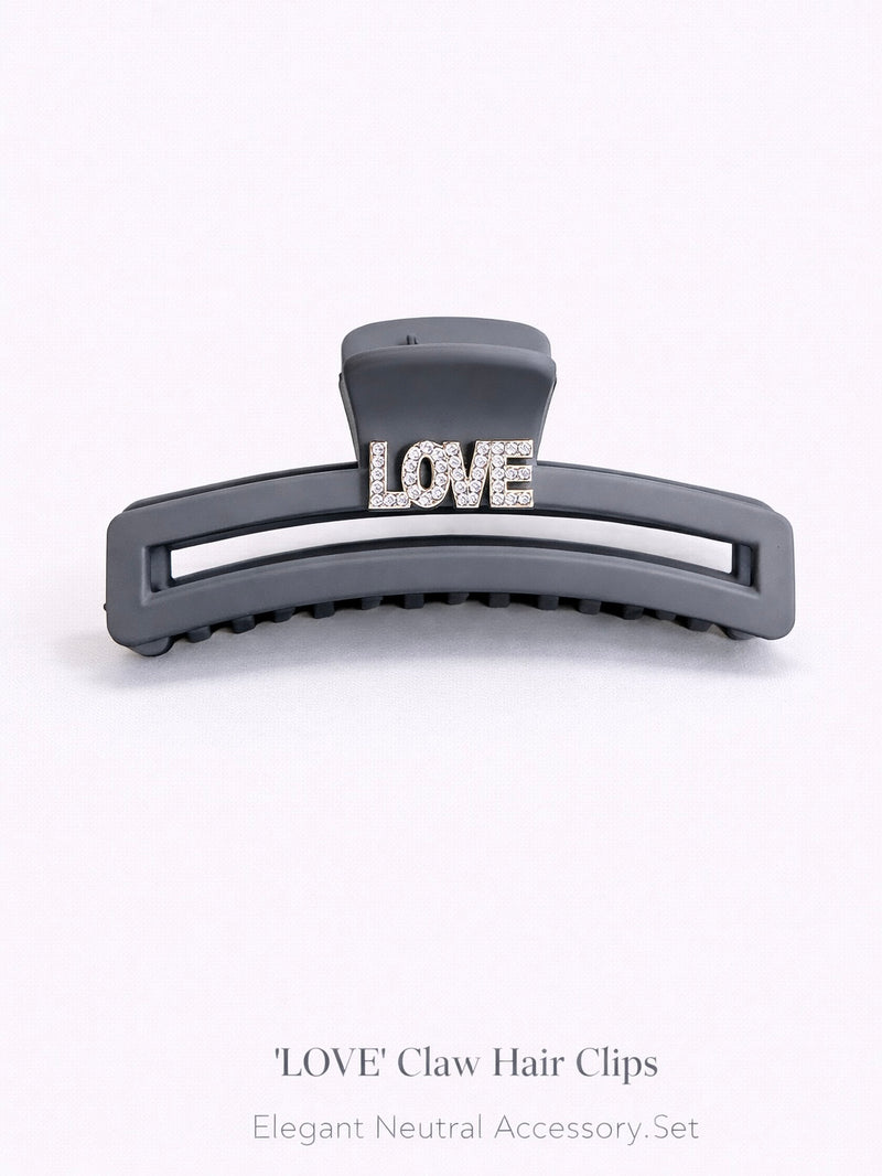 Juxing “LOVE” Crystal Claw Hair Clip 3058-8