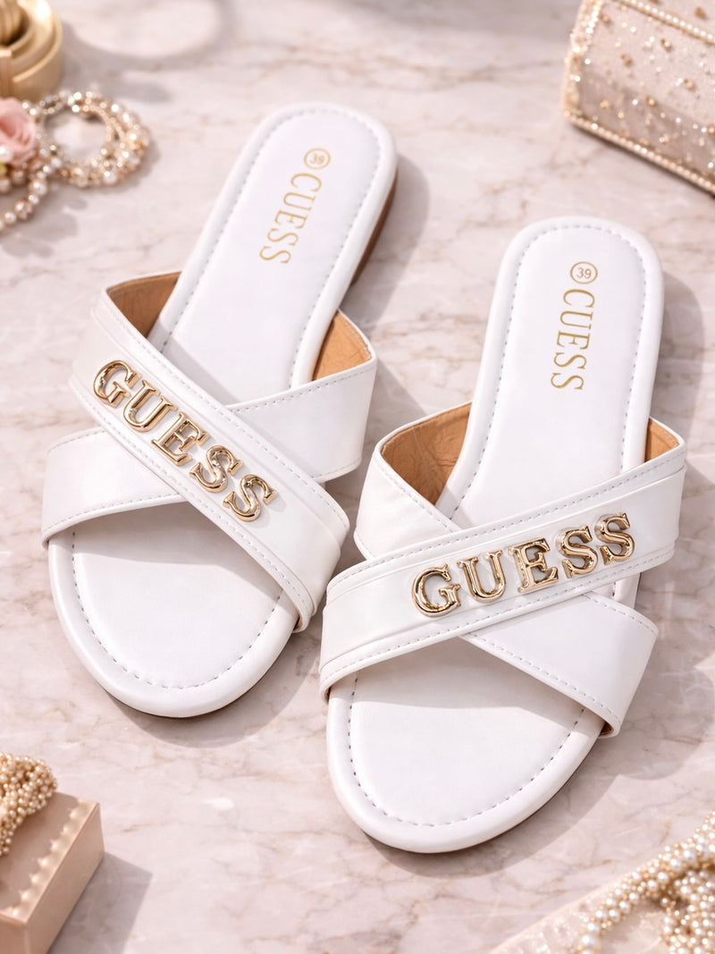 Luxe Cross-Strap Slide Sandals A15-30
