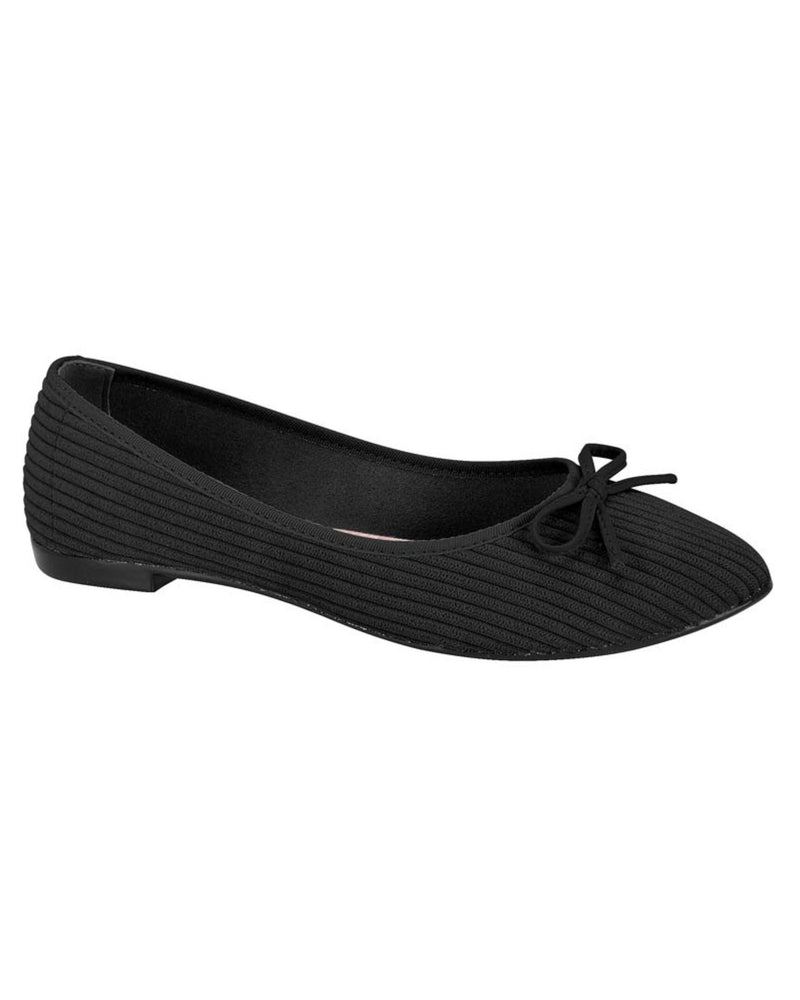 Moleca Ribbed Knit Bow Ballerina Flat 5727.115