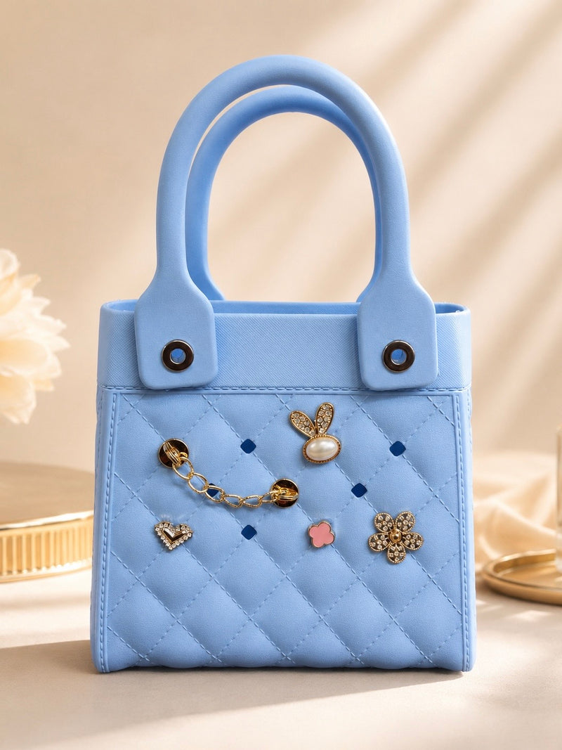 Charm Detail Quilted Mini Handbag A063