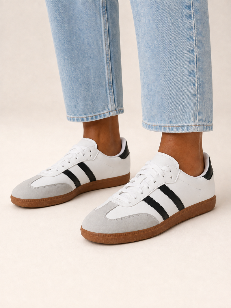 Soft Steps Retro Samba Court Lace-Up Sneakers 322