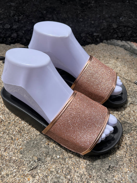 Moleca Ladies Comfort Glitter Slide Sandals – Stylish and Sparkling Everyday Wear
