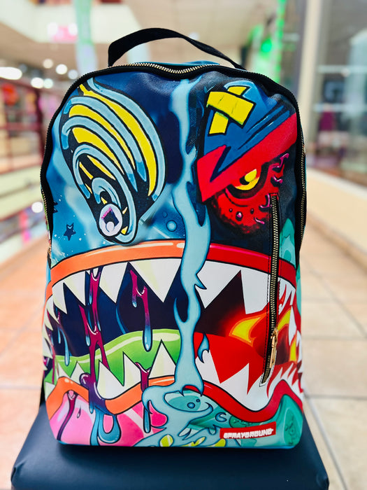 Psychedelic Shark Drip Backpack by Sprayground