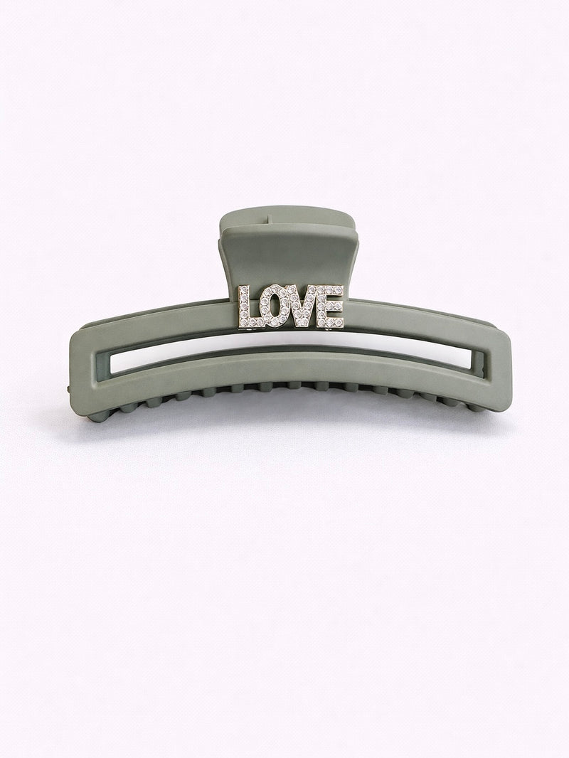 Juxing “LOVE” Crystal Claw Hair Clip 3058-8