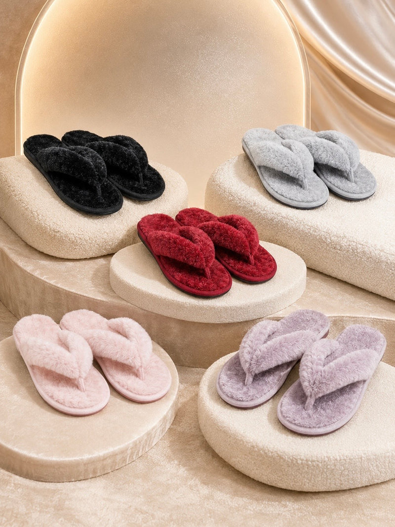 Cloudy Cozy Fluffy Cross-Band Bedroom Slippers A-096
