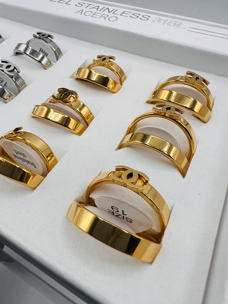 Chanel Fashionable Stainless Steel Ring Set