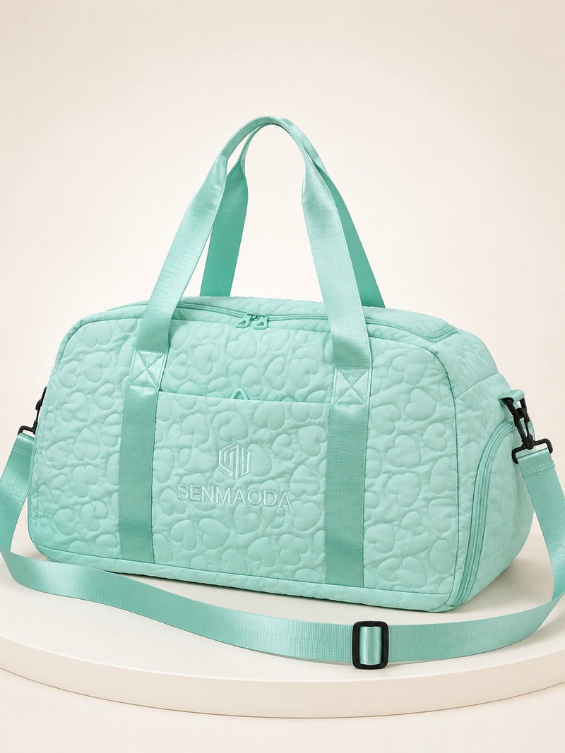 SENMAODA Heart Quilted Weekend Duffel Bag A-057