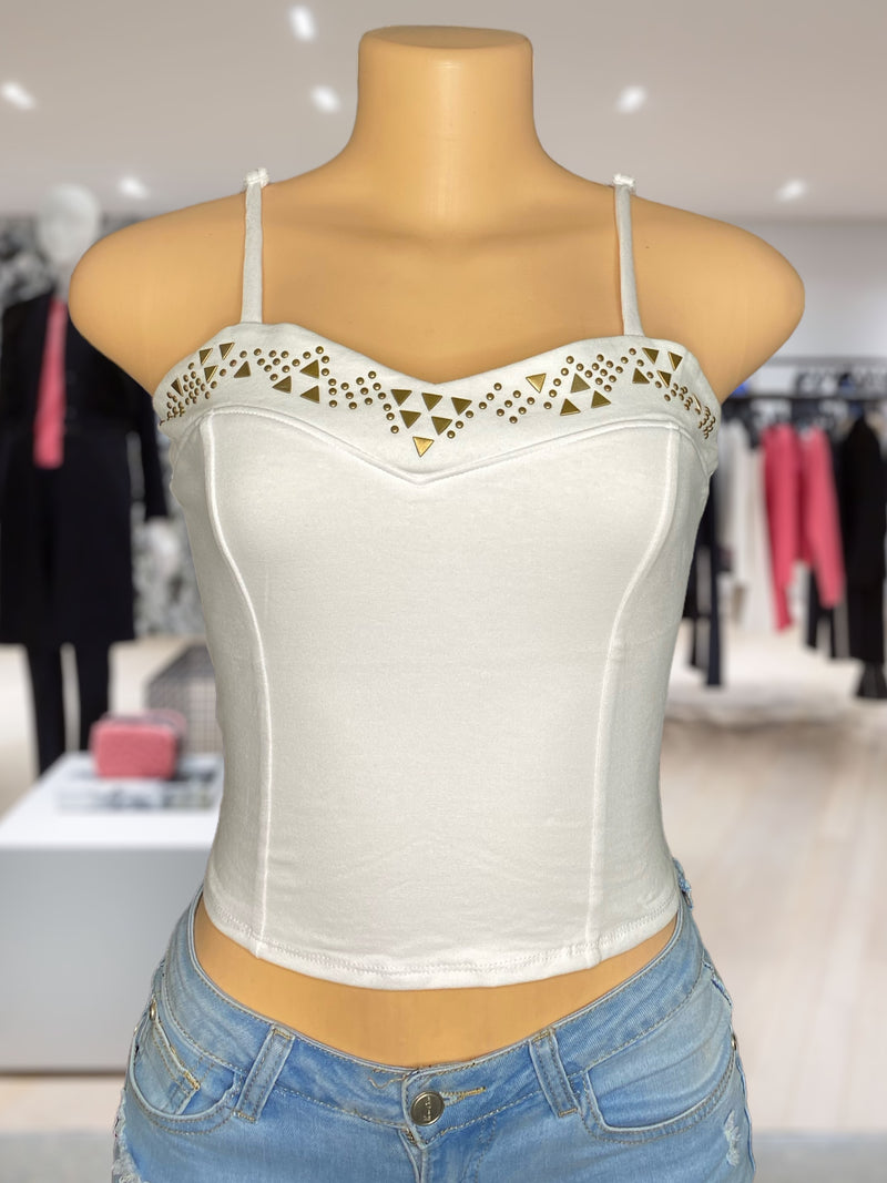 Solid Bustier Crop Cami Top
