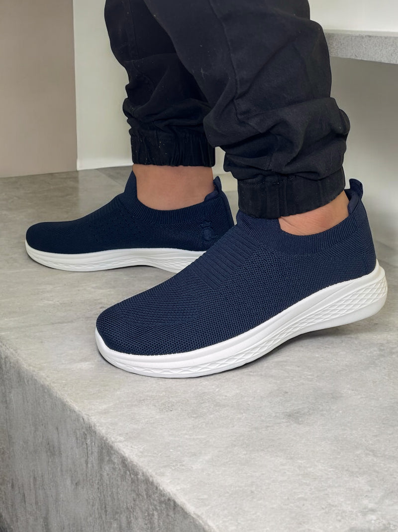 SHIDaQIN Midnight Breeze Knit Slip-On Sneakers M3-1