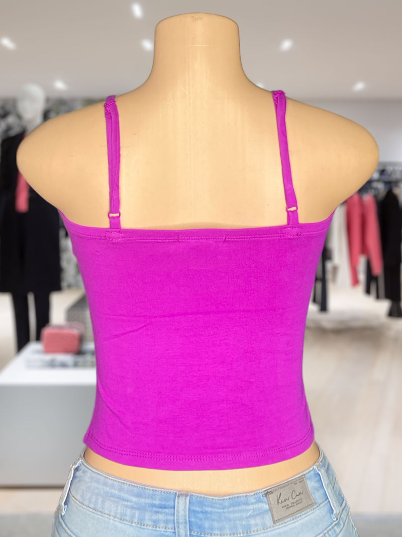 Solid Bustier Crop Cami Top